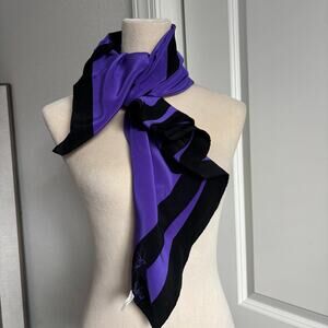 Diane Von Furstenberg 100% Silk (DVF) "Love" Scarf Purple 35X35” Quiet Luxury